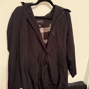 London Fog Dark Jacket with Plaid Lining